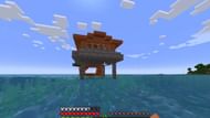 A simple hut can be built over a vast ocean in the 1.19 version of the game (Image via Reddit/u/EhWhateverOk)